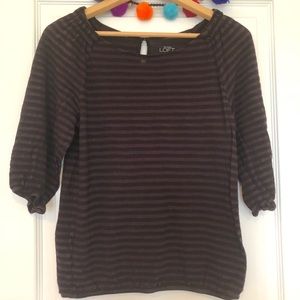 FREE W/ PURCHASE Ann Taylor LOFT Black Striped Top